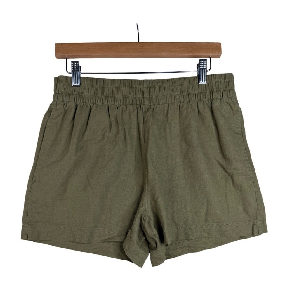 Women's Olive Elastic Waist Casual Shorts